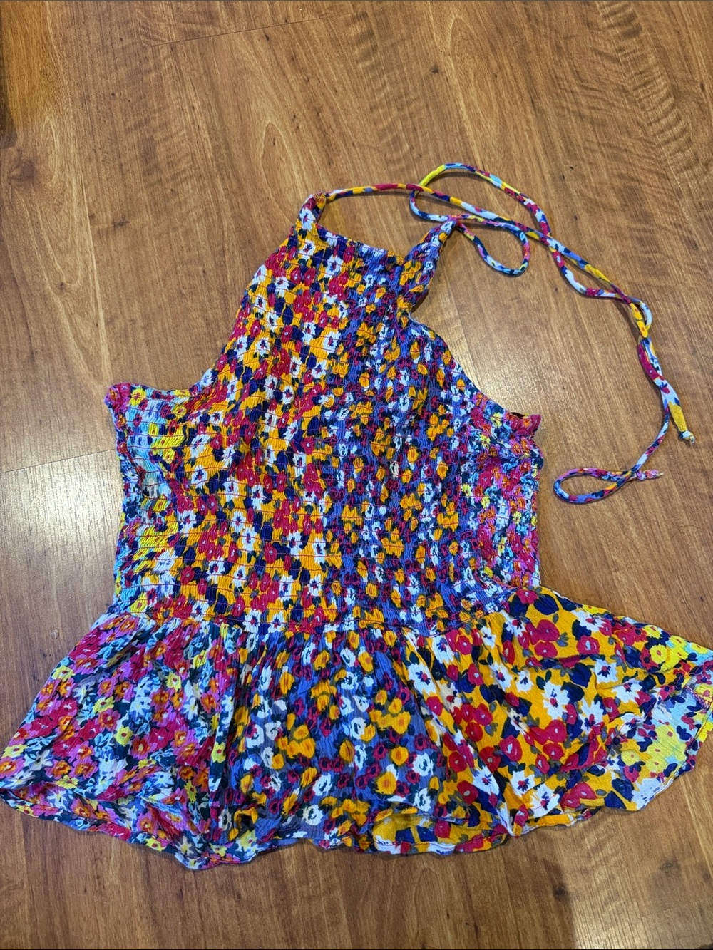 Patrons of Peace Multicolor Floral Smocked Top